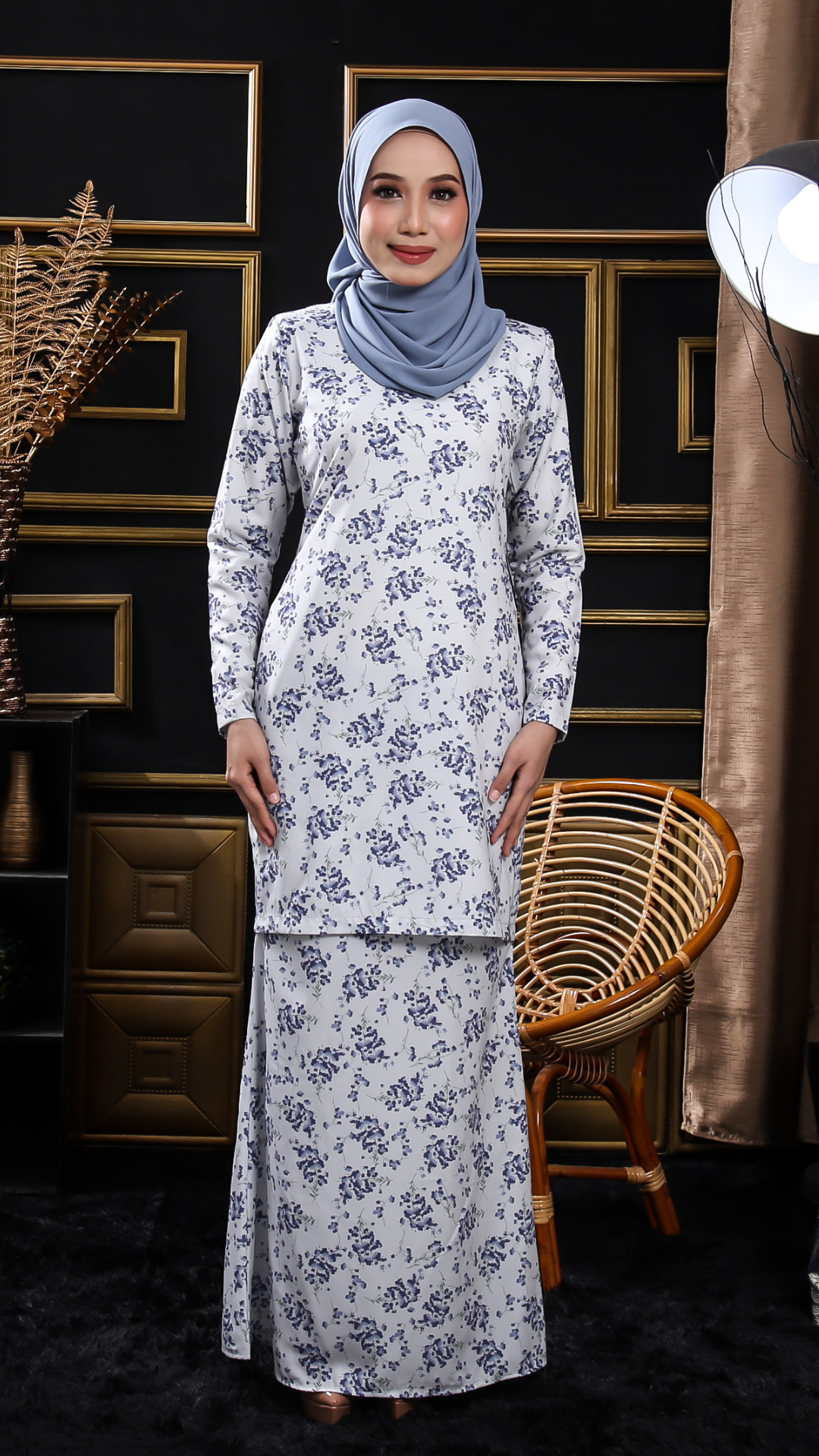 Kurung Modern Lavinia in Dusty Blue