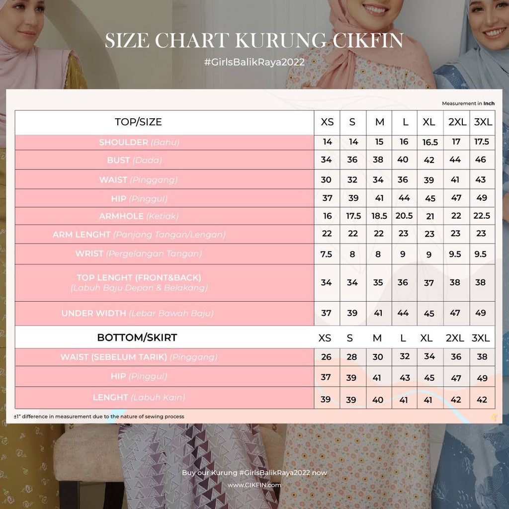 Kurung Modern Julia in Love Pink