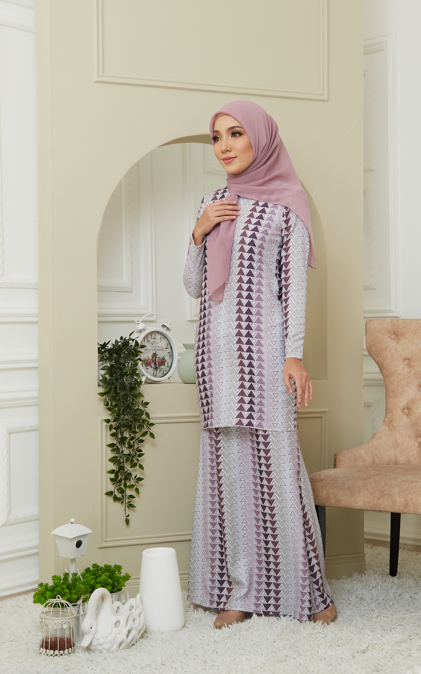 Kurung Modern Inara in Light Plum