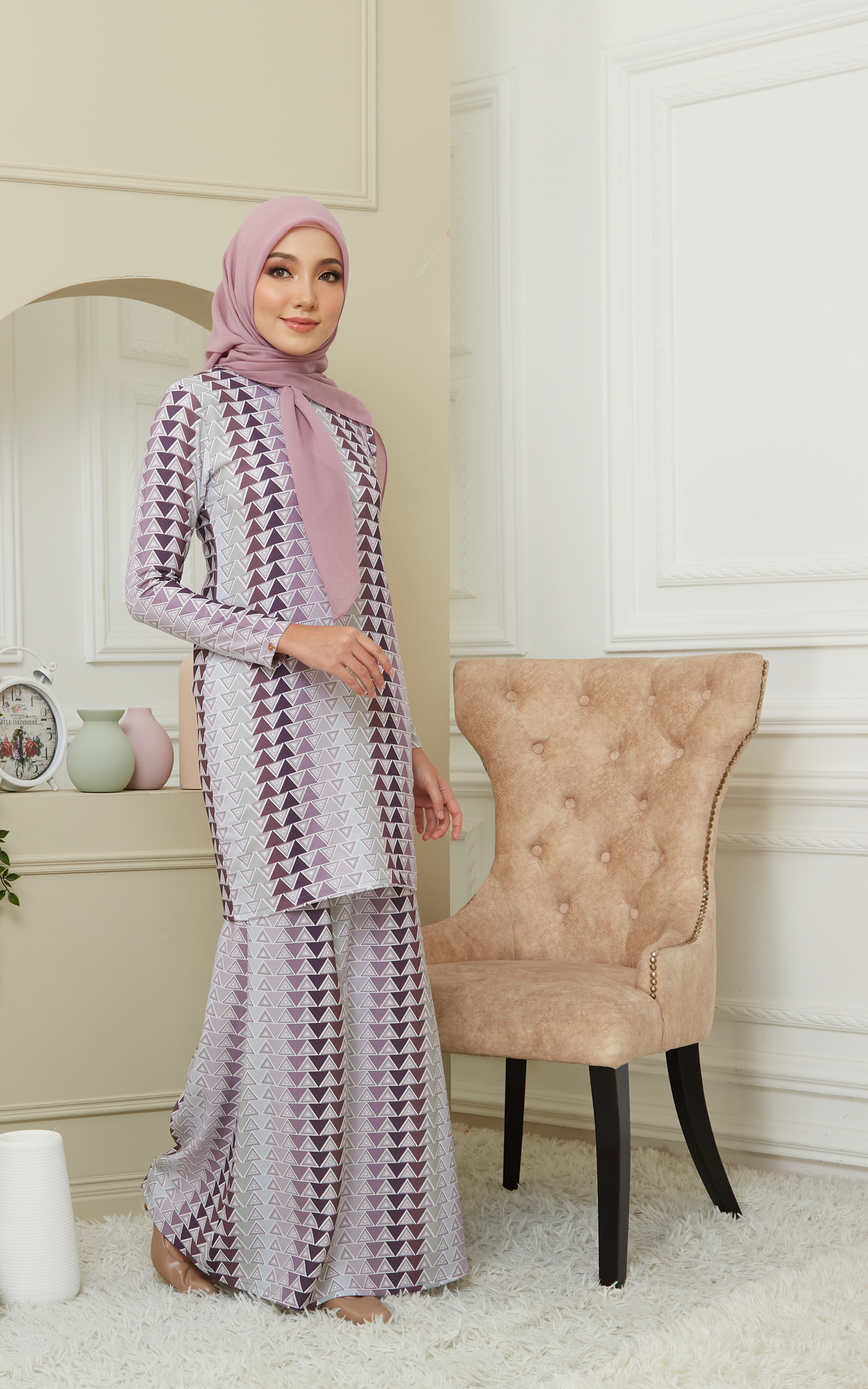 Kurung Modern Inara in Light Plum