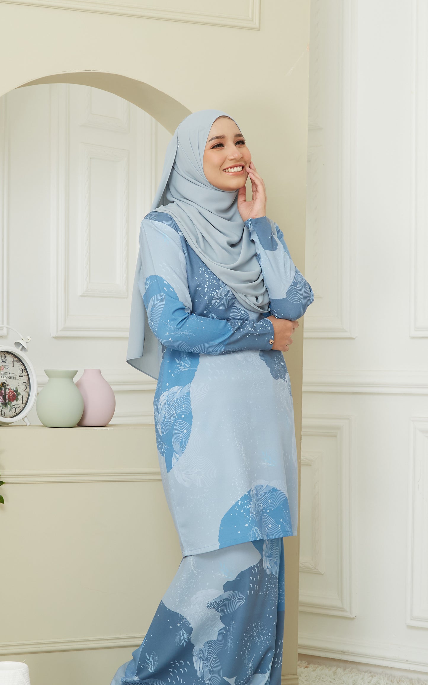 Kurung Modern Khayla in Sky Blue