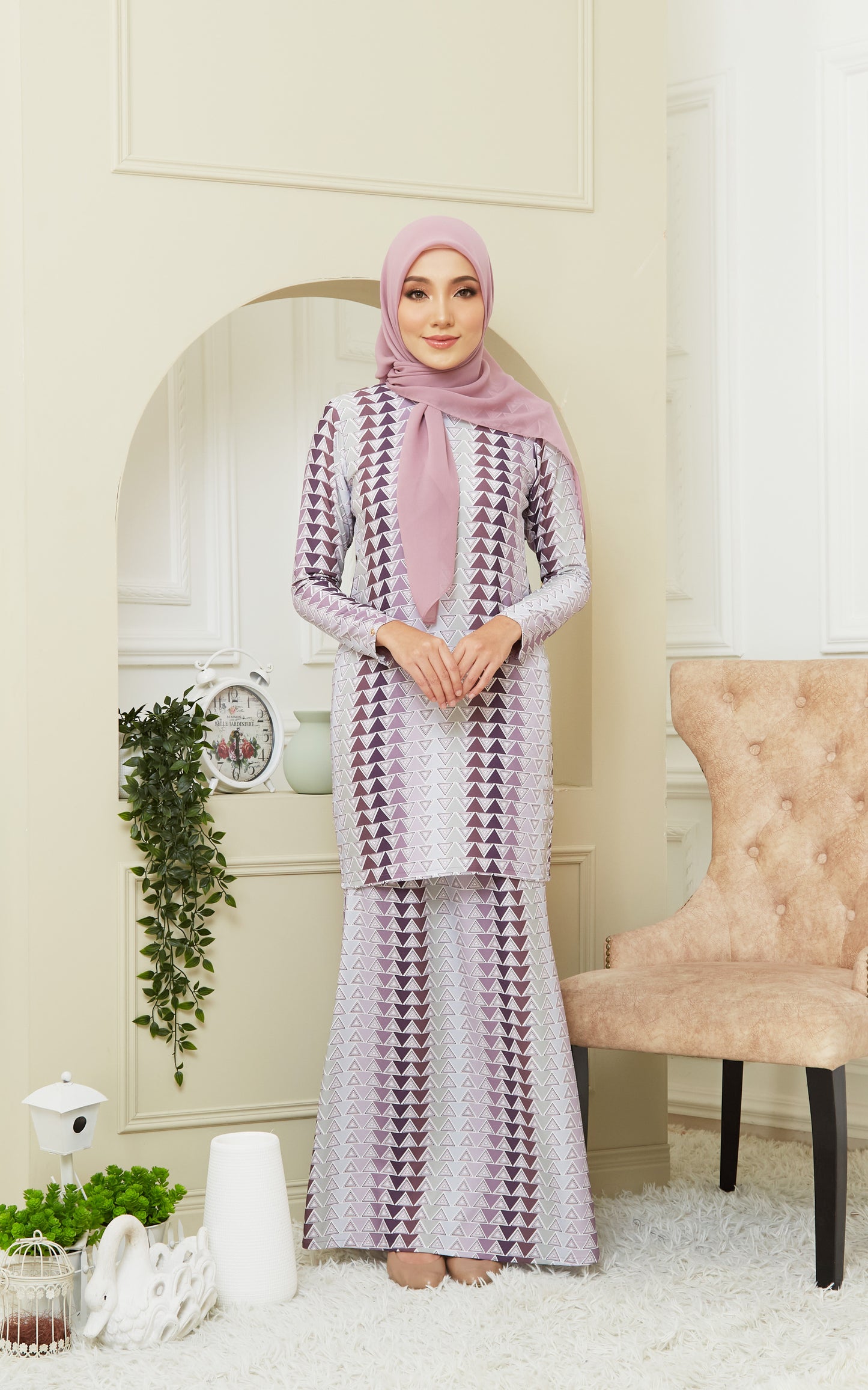 Kurung Modern Inara in Light Plum