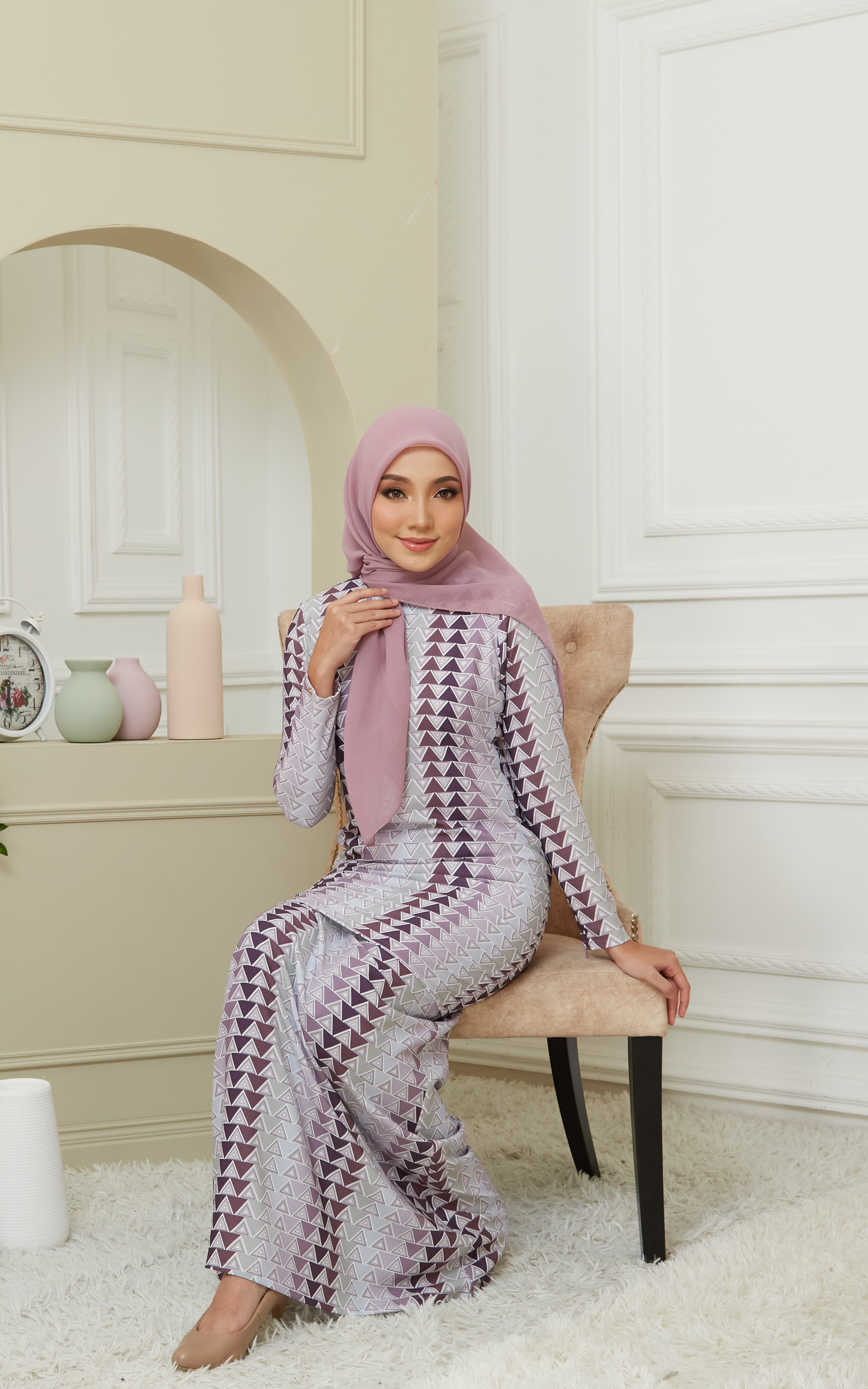 Kurung Modern Inara in Light Plum