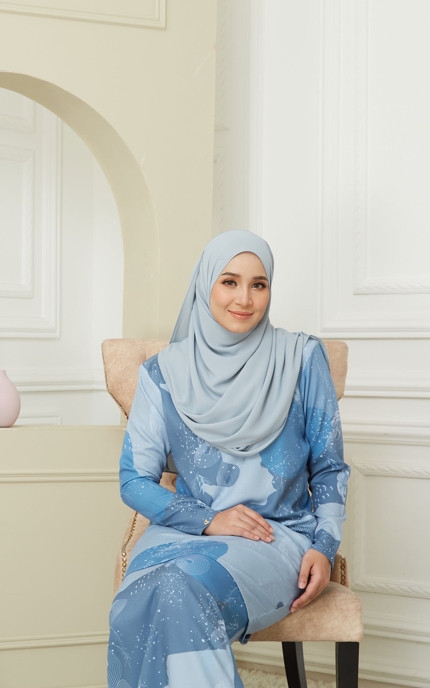 Kurung Modern Khayla in Sky Blue