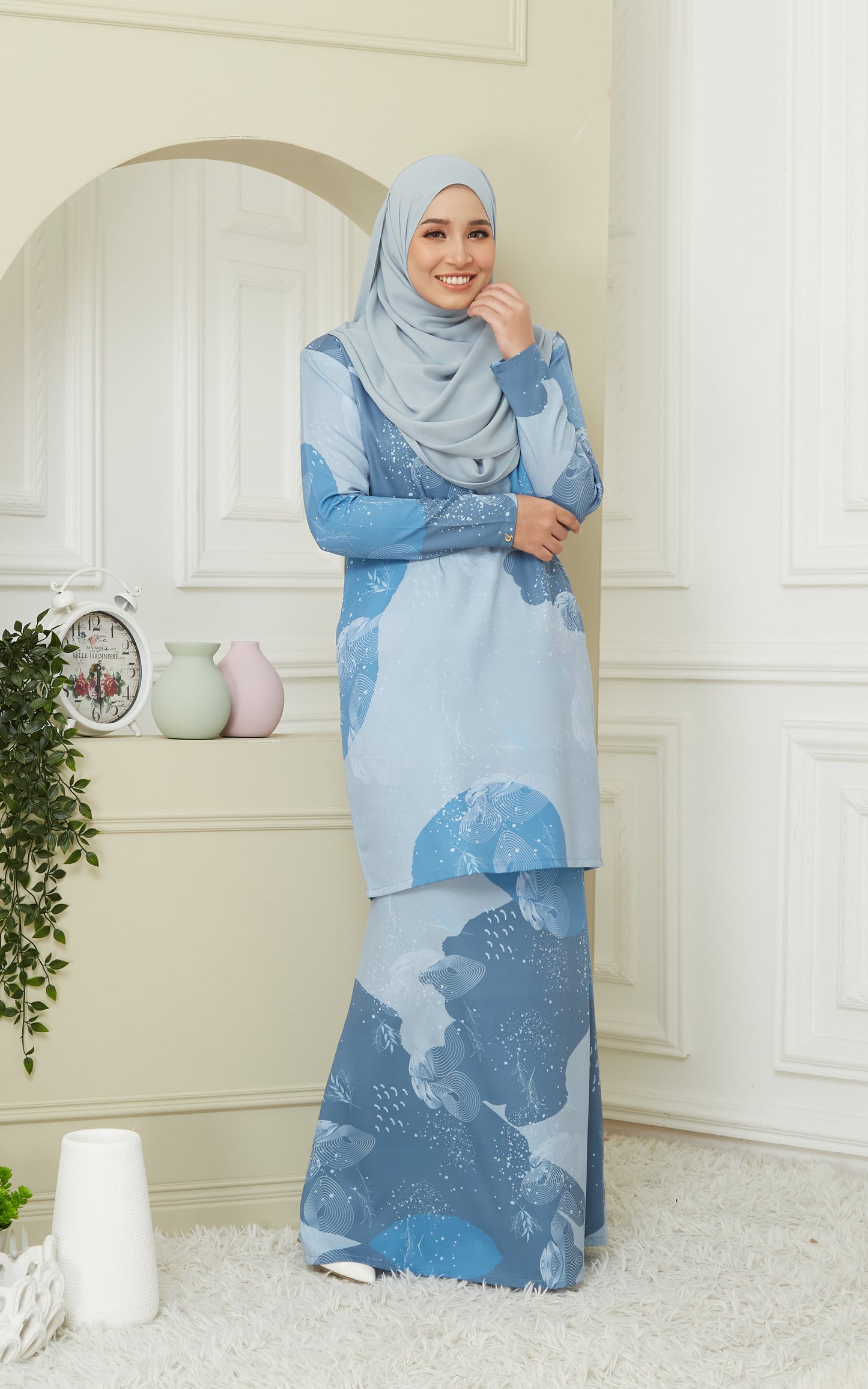 Kurung Modern Khayla in Sky Blue