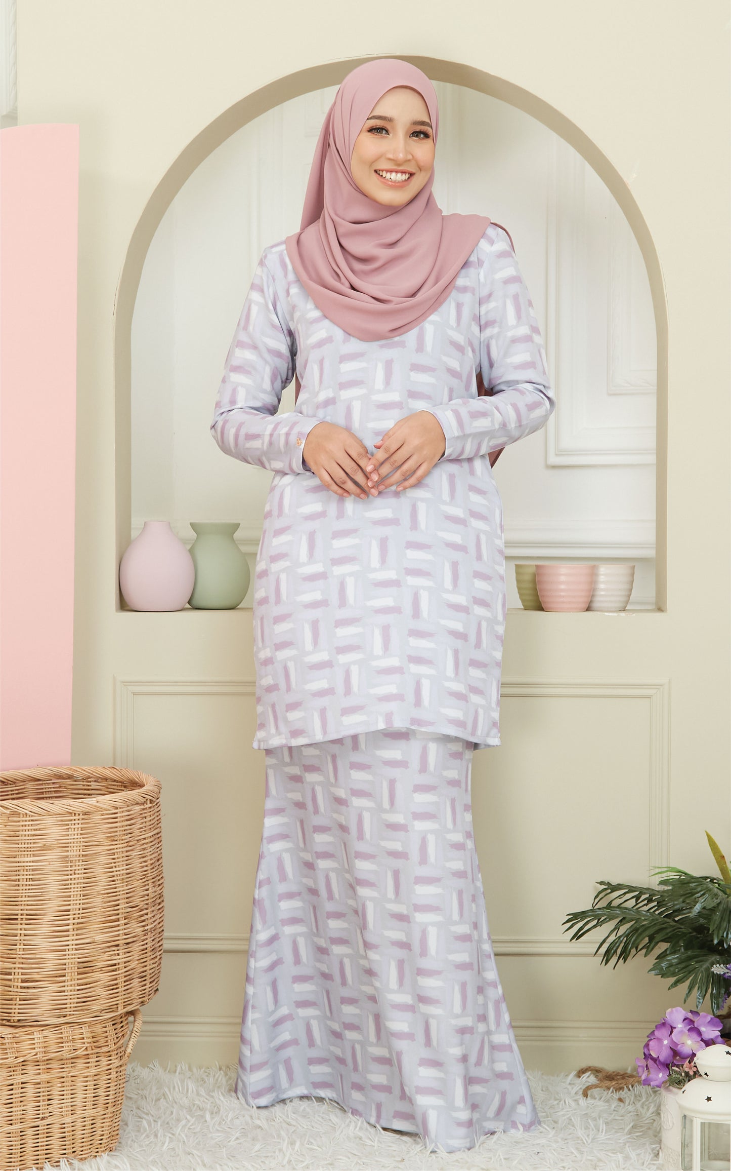 Kurung Modern Fatima in Mix Purple