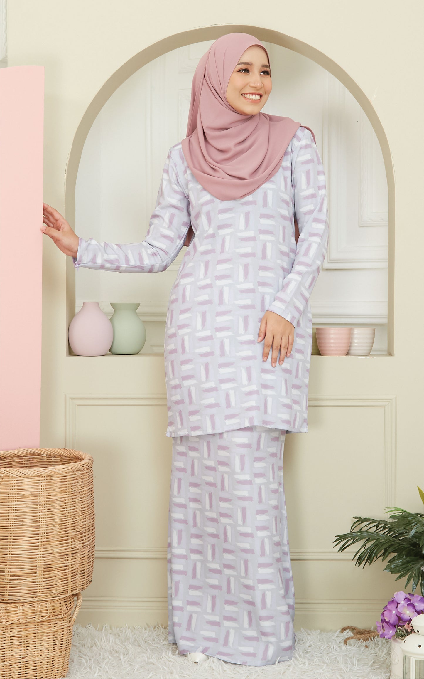 Kurung Modern Fatima in Mix Purple