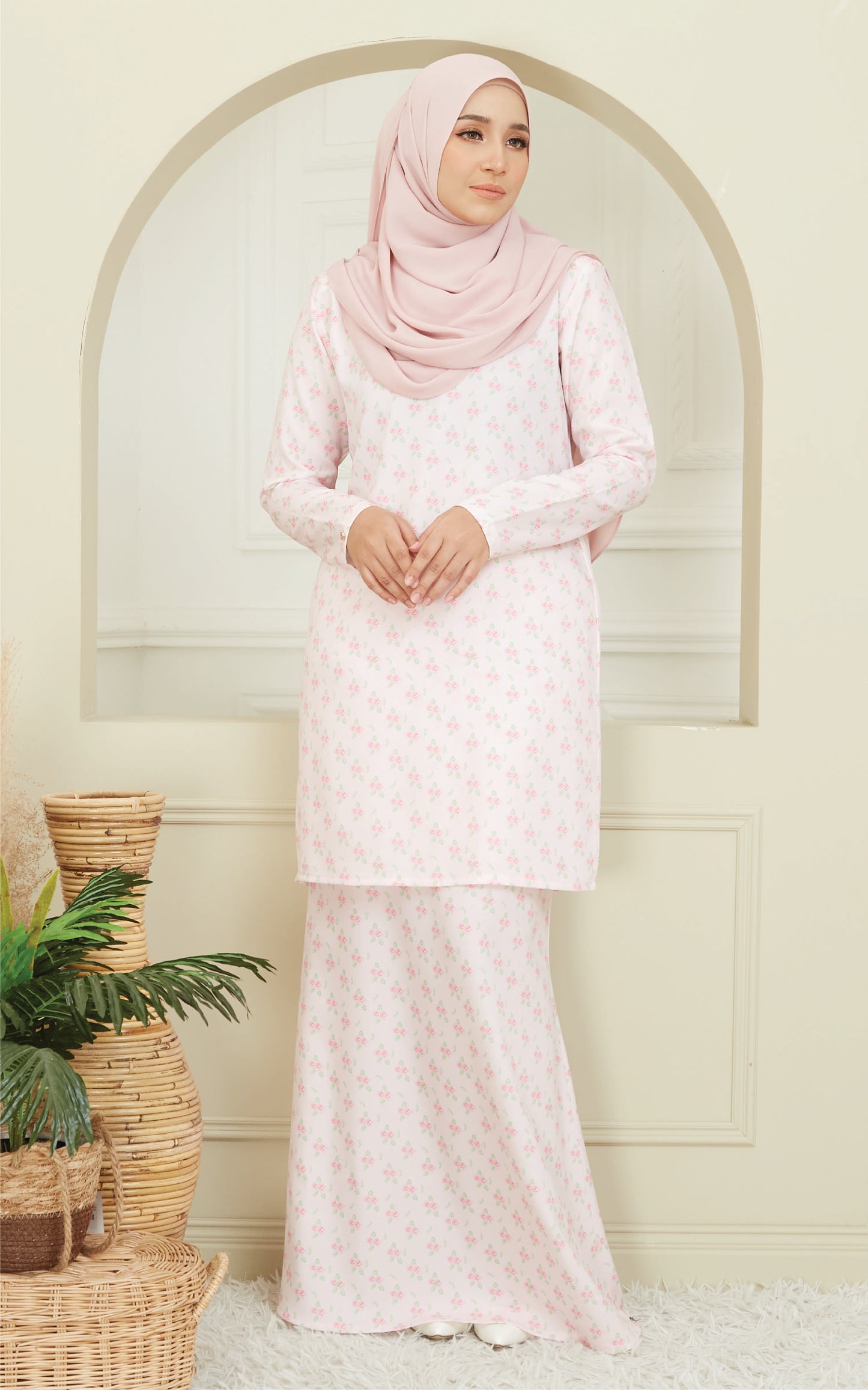 Kurung Modern Julia in Love Pink