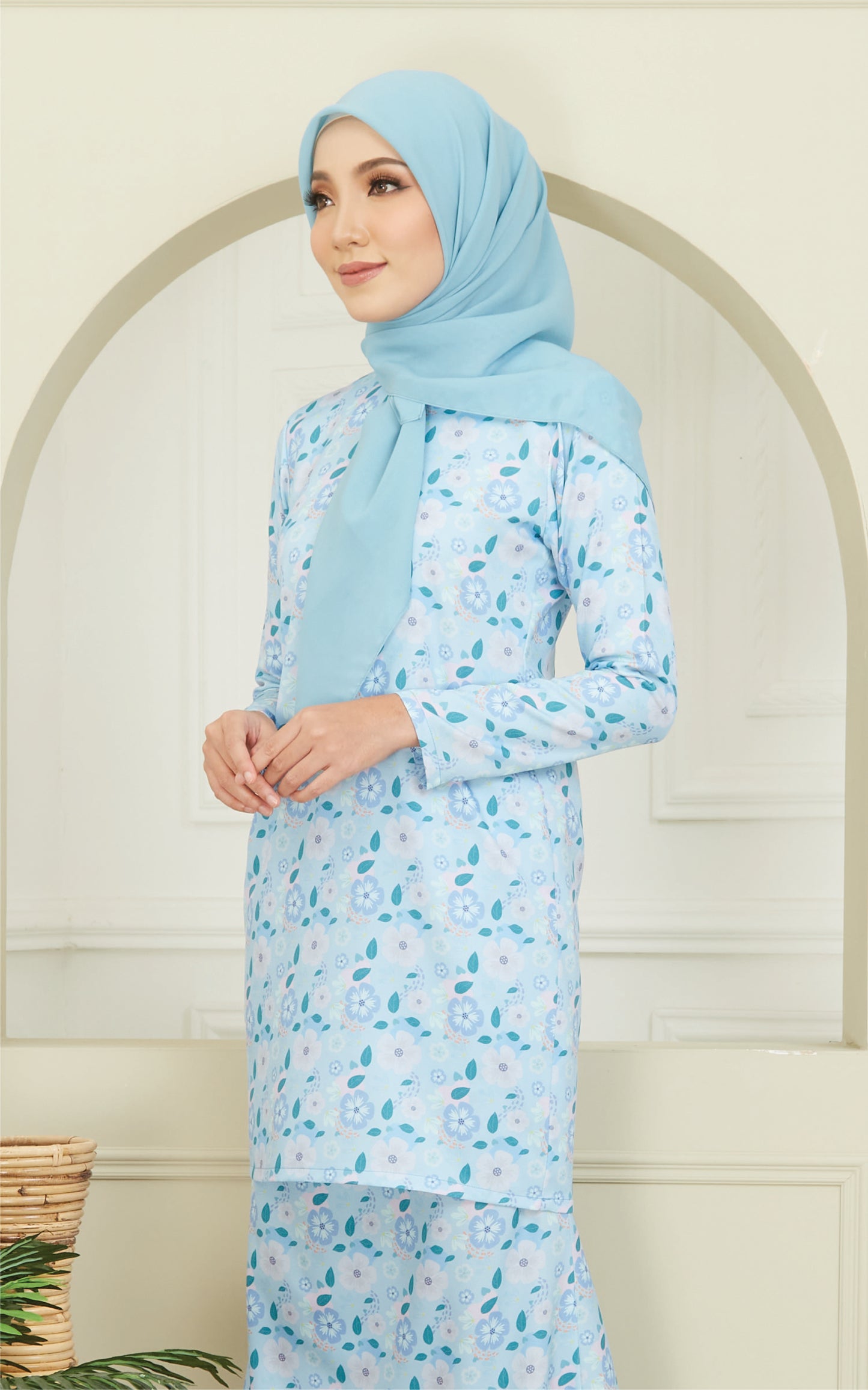 Kurung Modern Mia in Ocean Blue