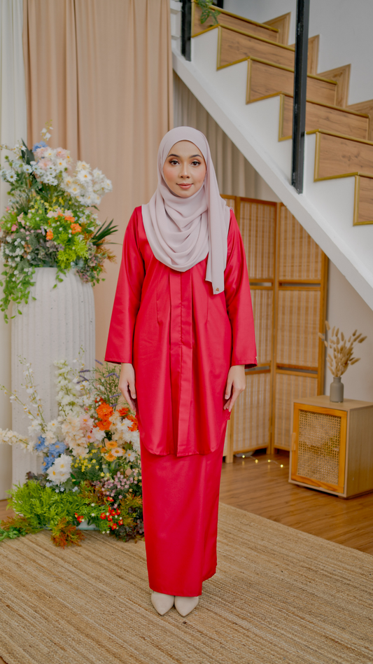 Kebaya Delima - Crimson Red