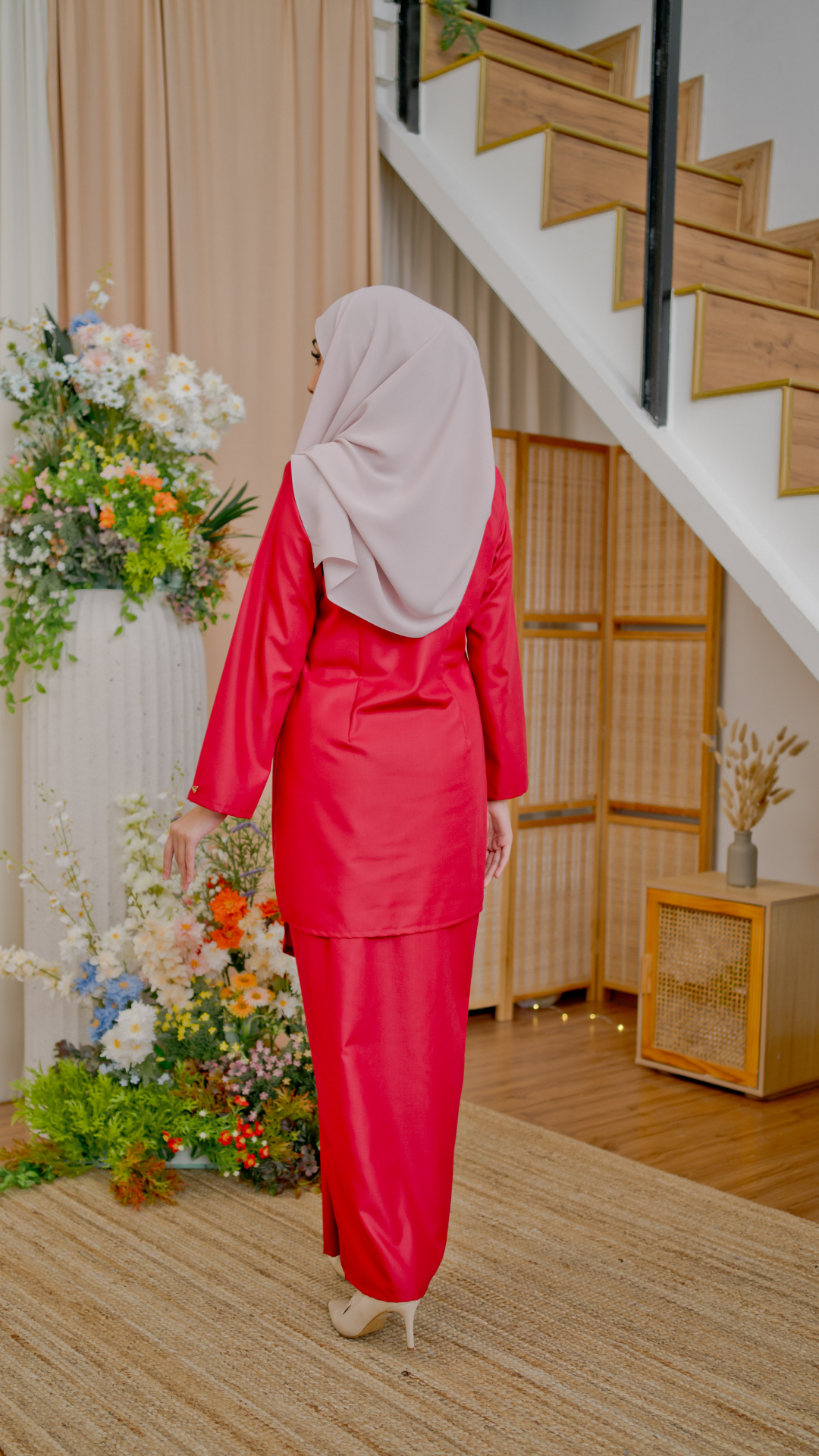 Kebaya Delima - Crimson Red