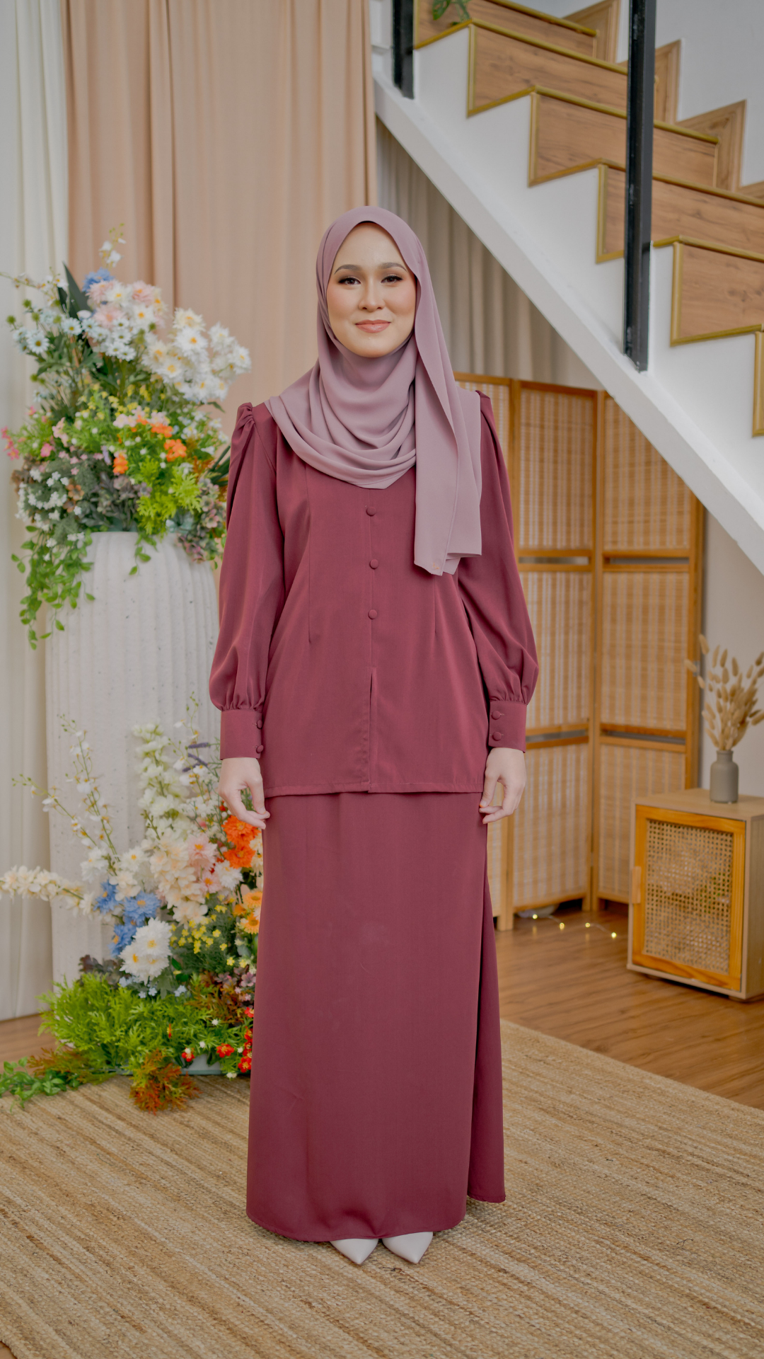 Kurung Latifa - Dark Maroon