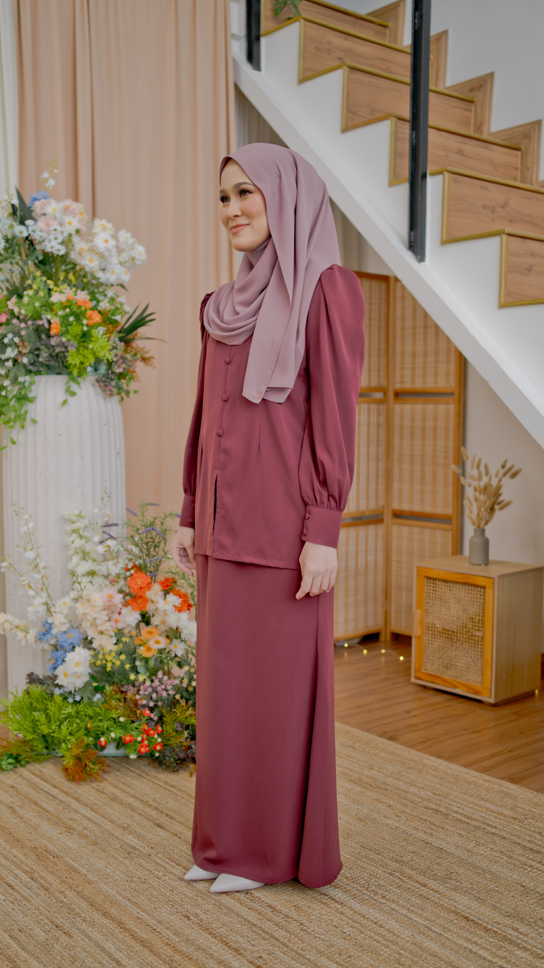 Kurung Latifa - Dark Maroon