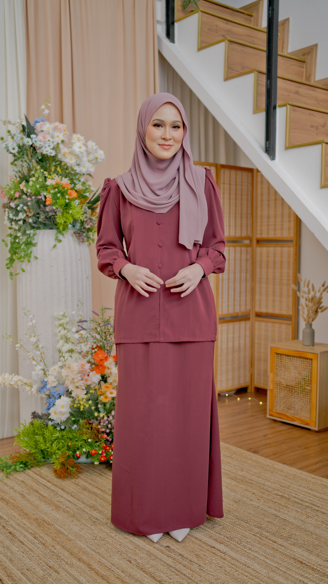 Kurung Latifa - Dark Maroon