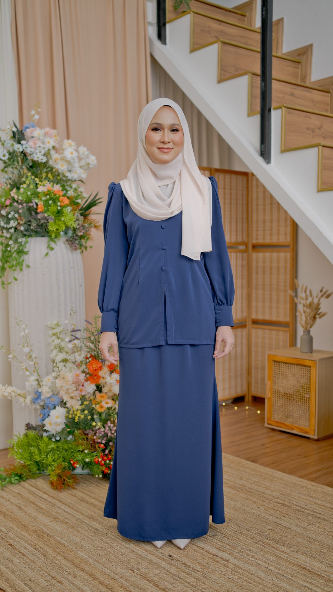 Kurung Latifa - Denim Blue