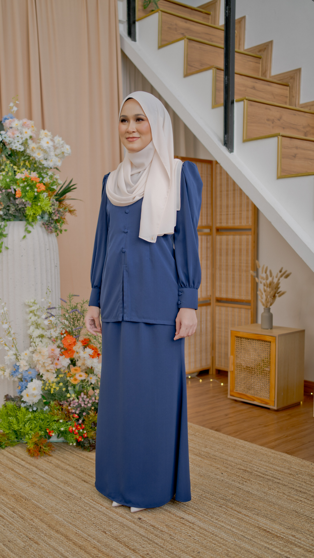 Kurung Latifa - Denim Blue