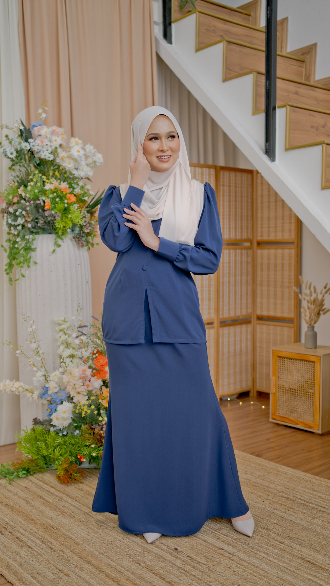 Kurung Latifa - Denim Blue