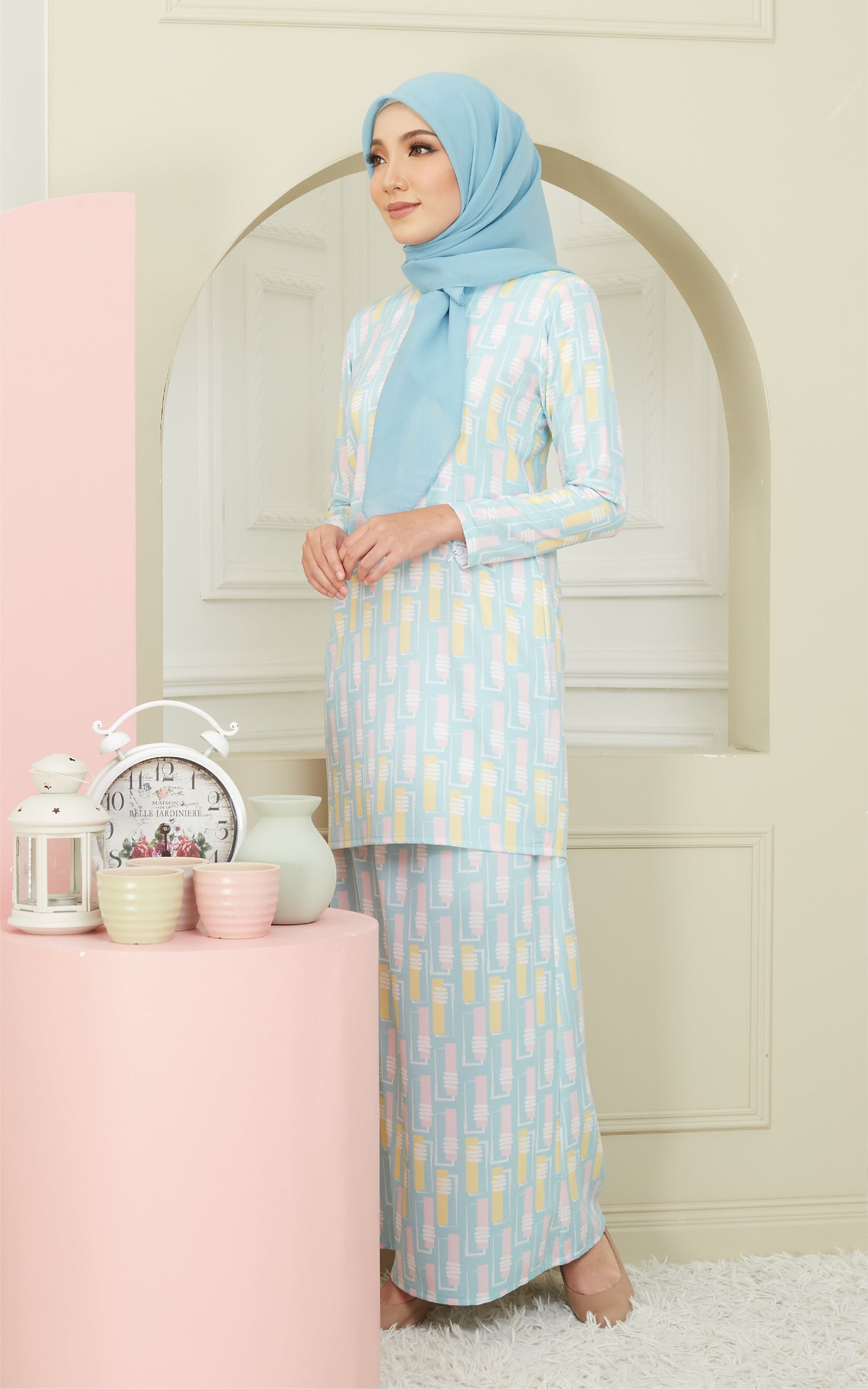 Kurung Modern Hawa in Blue Arctic