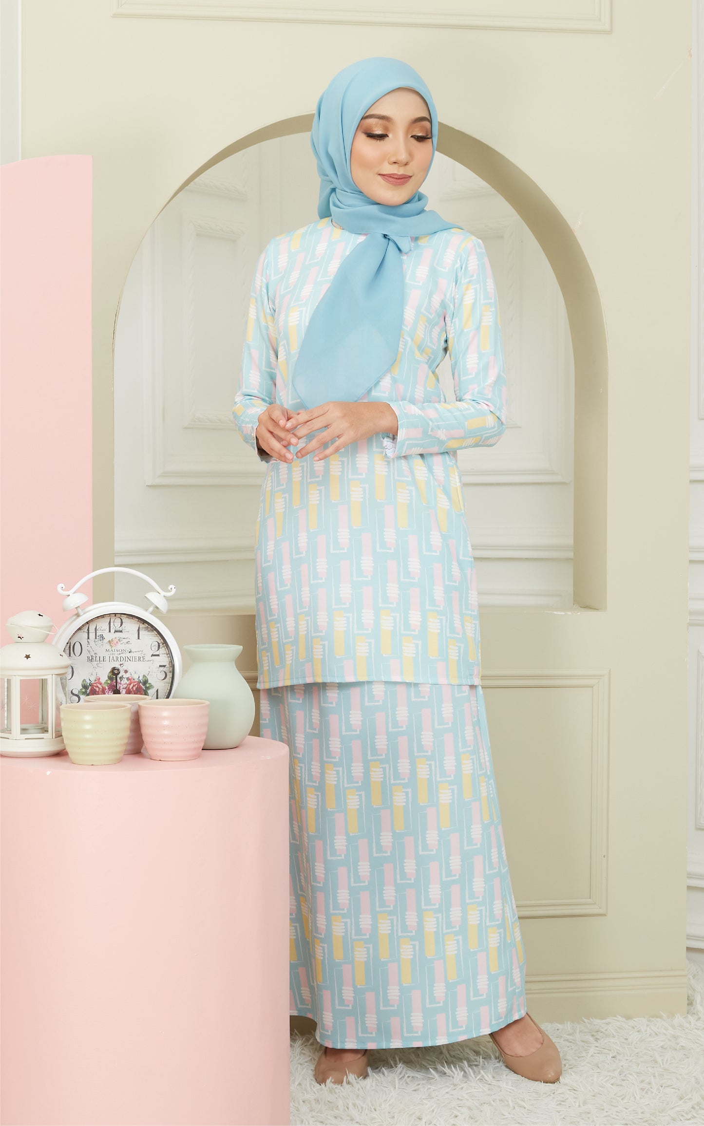 Kurung Modern Hawa in Blue Arctic