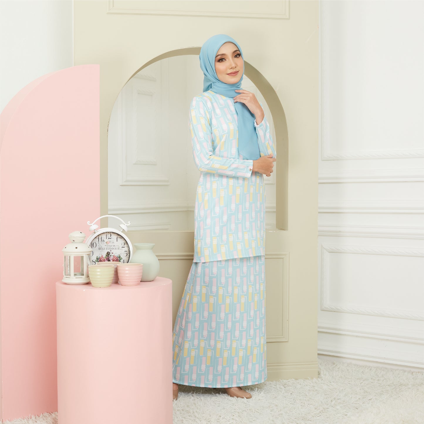 Kurung Modern Hawa in Blue Arctic