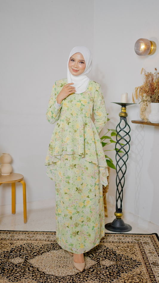 Kurung Juwita - Lime Green