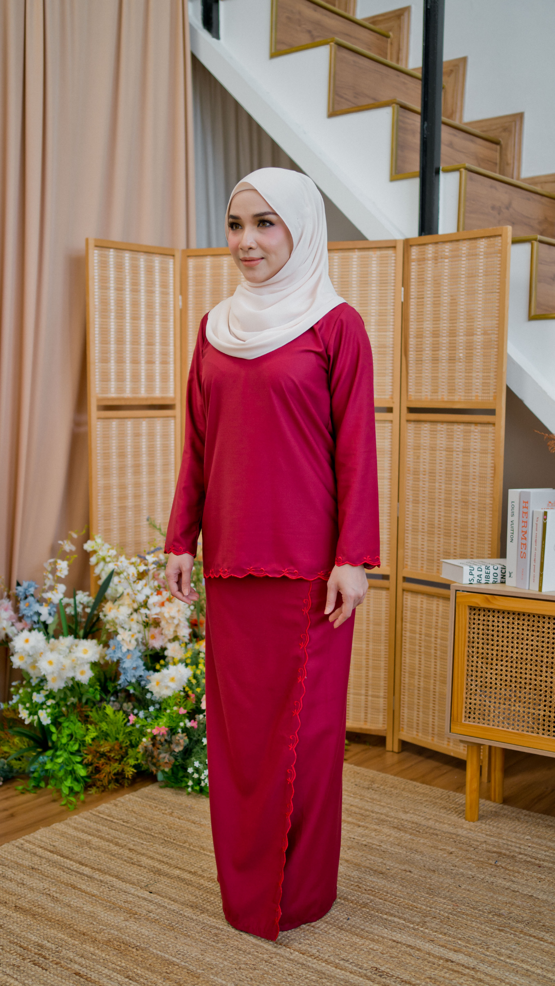 Kurung Azizah - Maroon