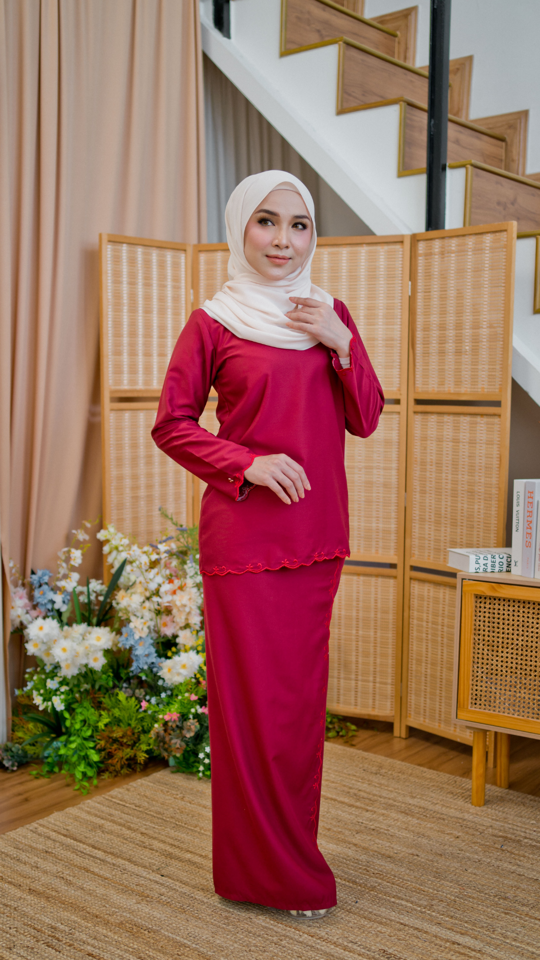 Kurung Azizah - Maroon