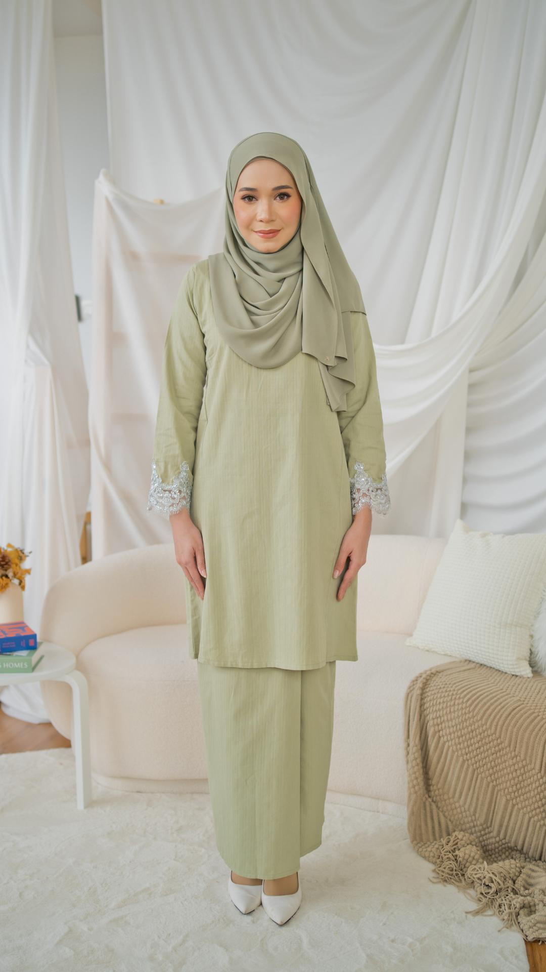 Kurung Dewi - Olive Green