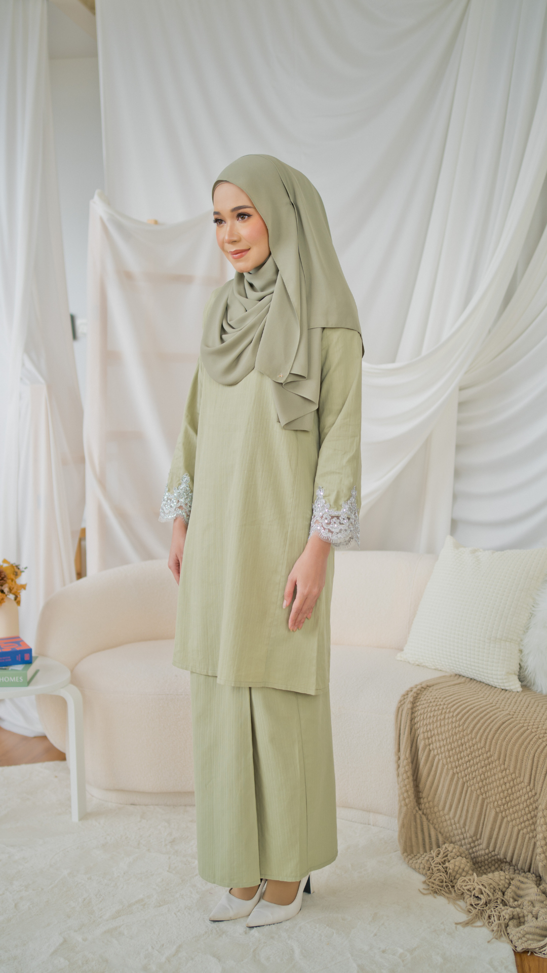 Kurung Dewi - Olive Green