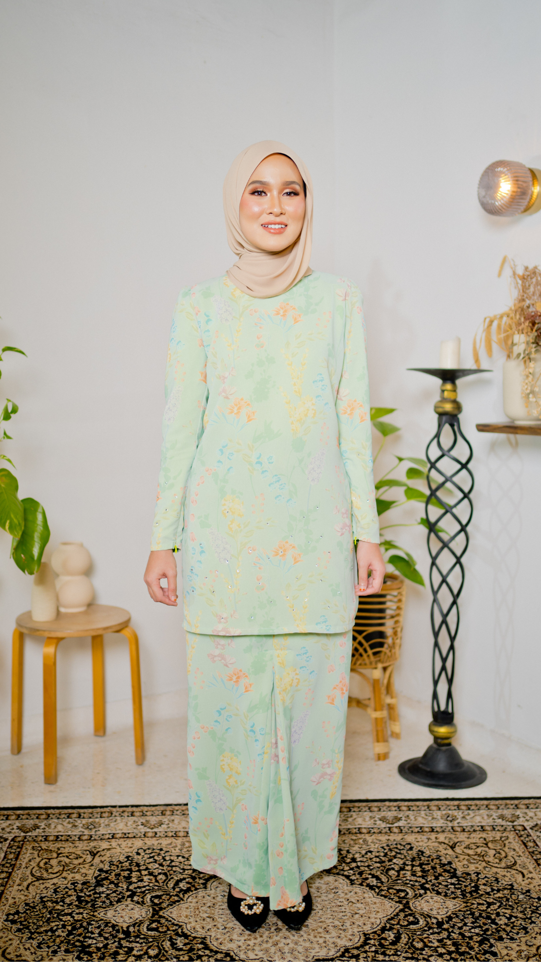 Kurung Bidasari - Pastel Green