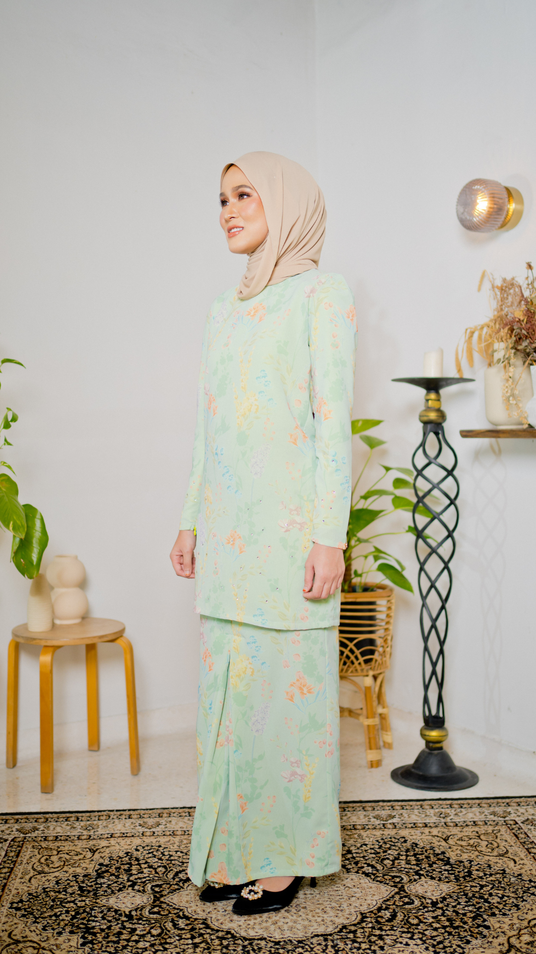 Kurung Bidasari - Pastel Green