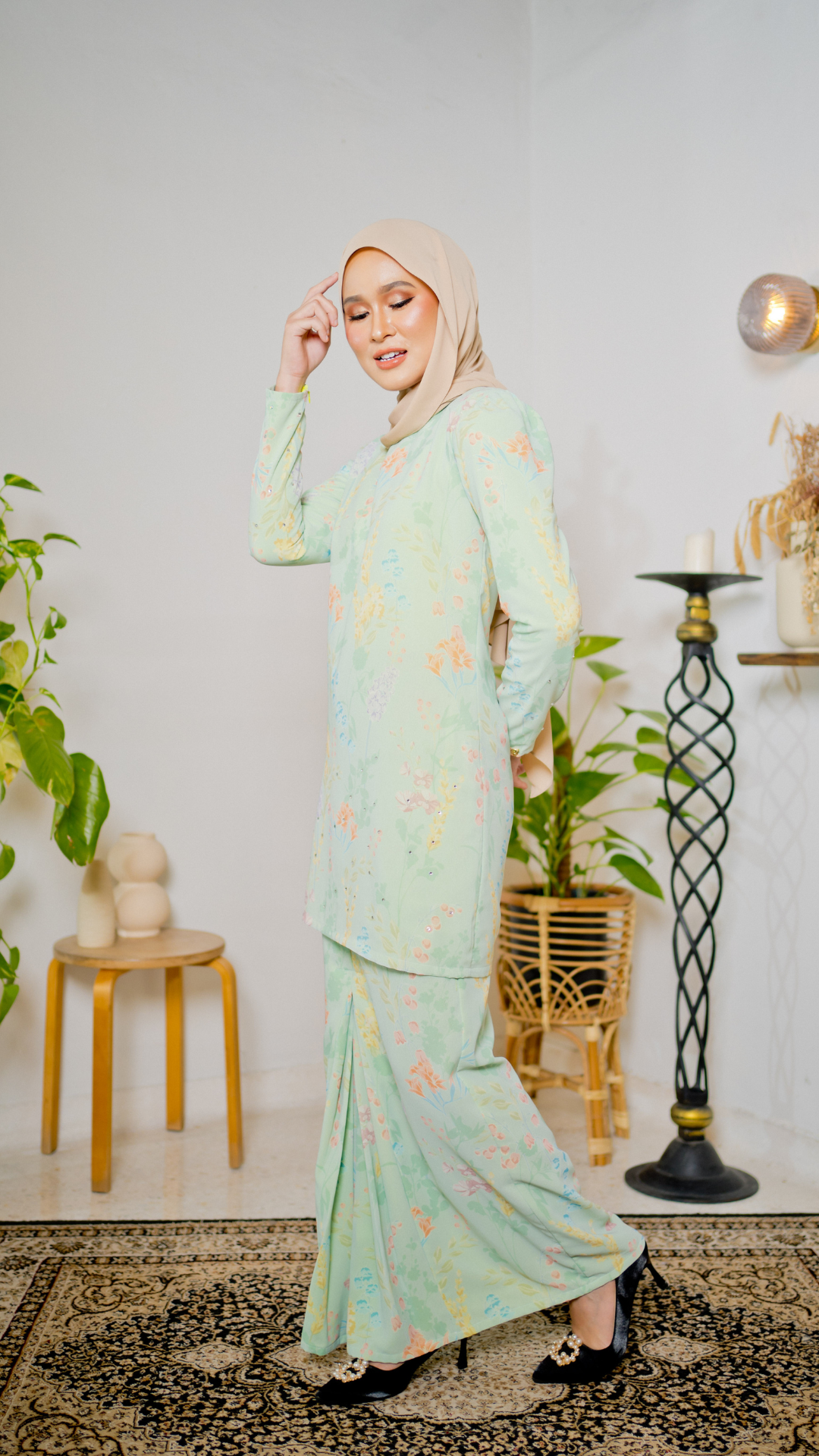 Kurung Bidasari - Pastel Green