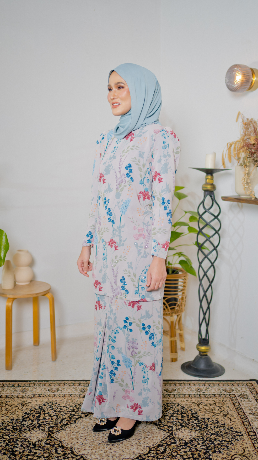 Kurung Bidasari - Pastel Grey