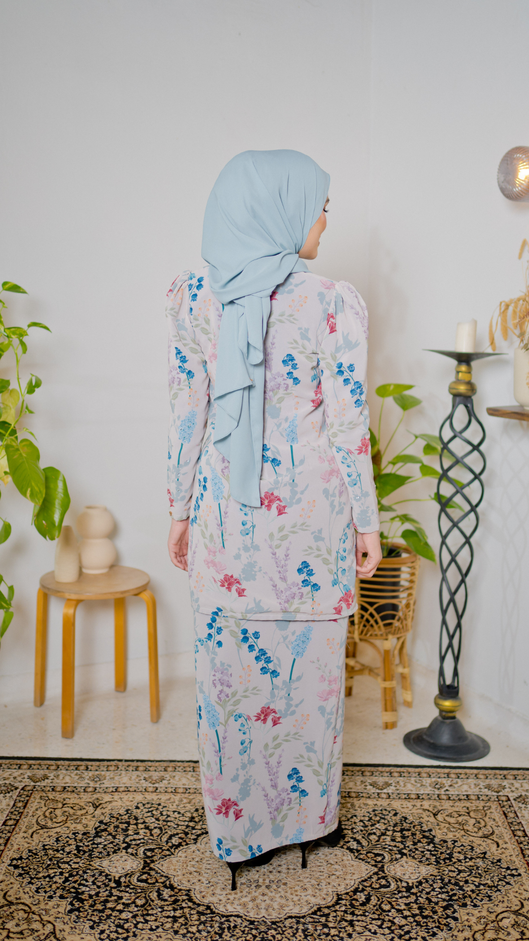 Kurung Bidasari - Pastel Grey