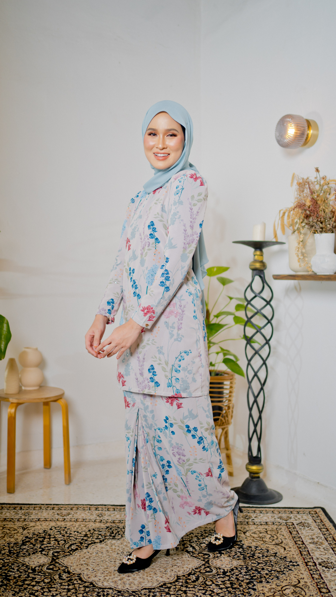 Kurung Bidasari - Pastel Grey