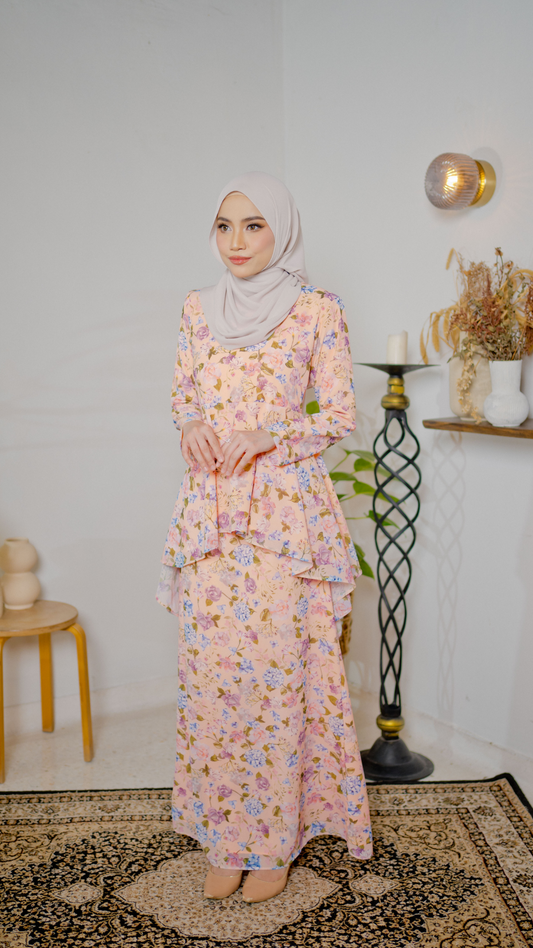 Kurung Juwita - Pastel Orange