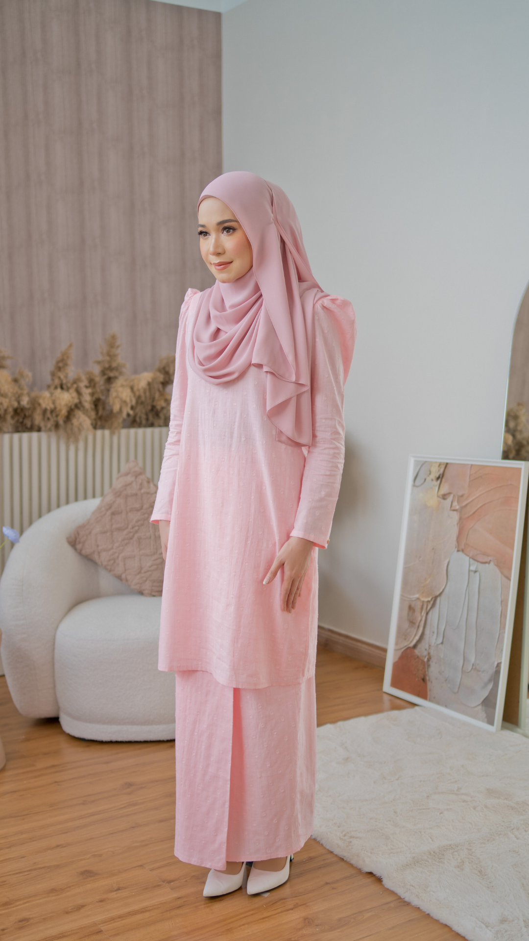 Kurung Nayla - Pastel Pink