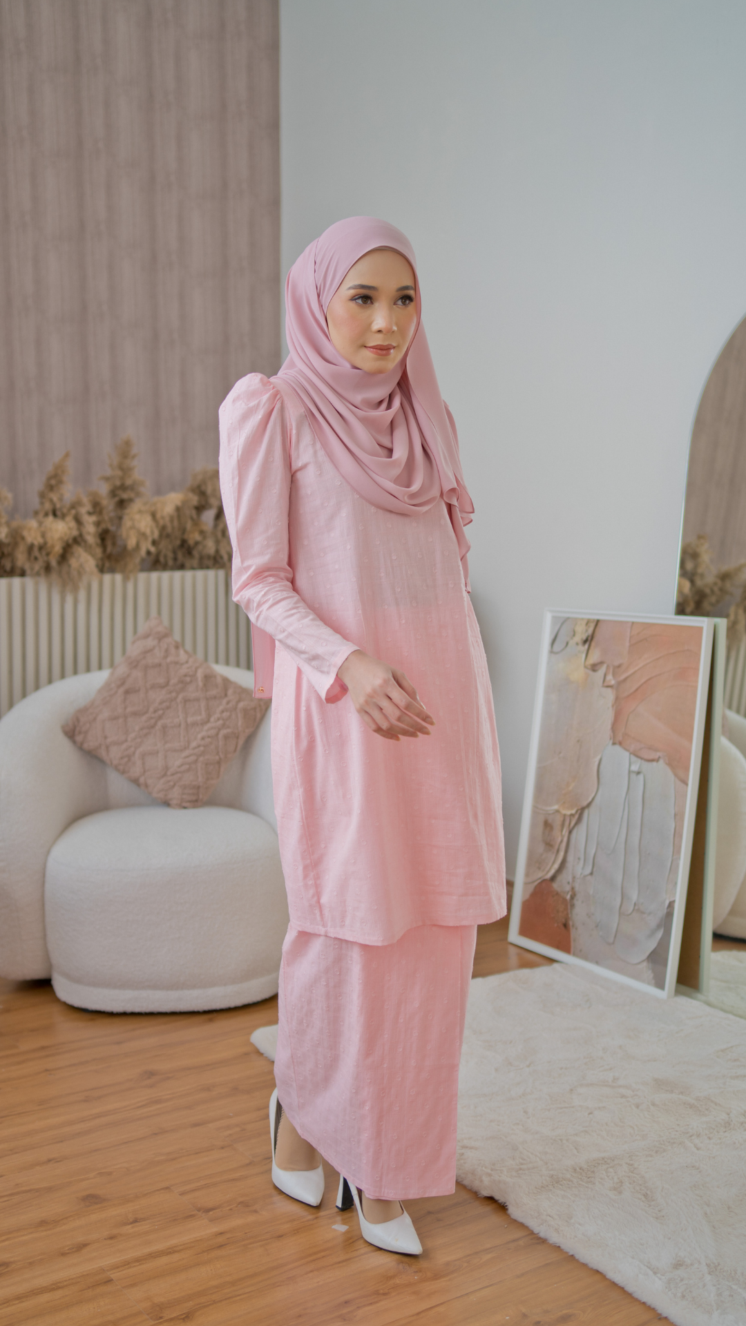 Kurung Nayla - Pastel Pink