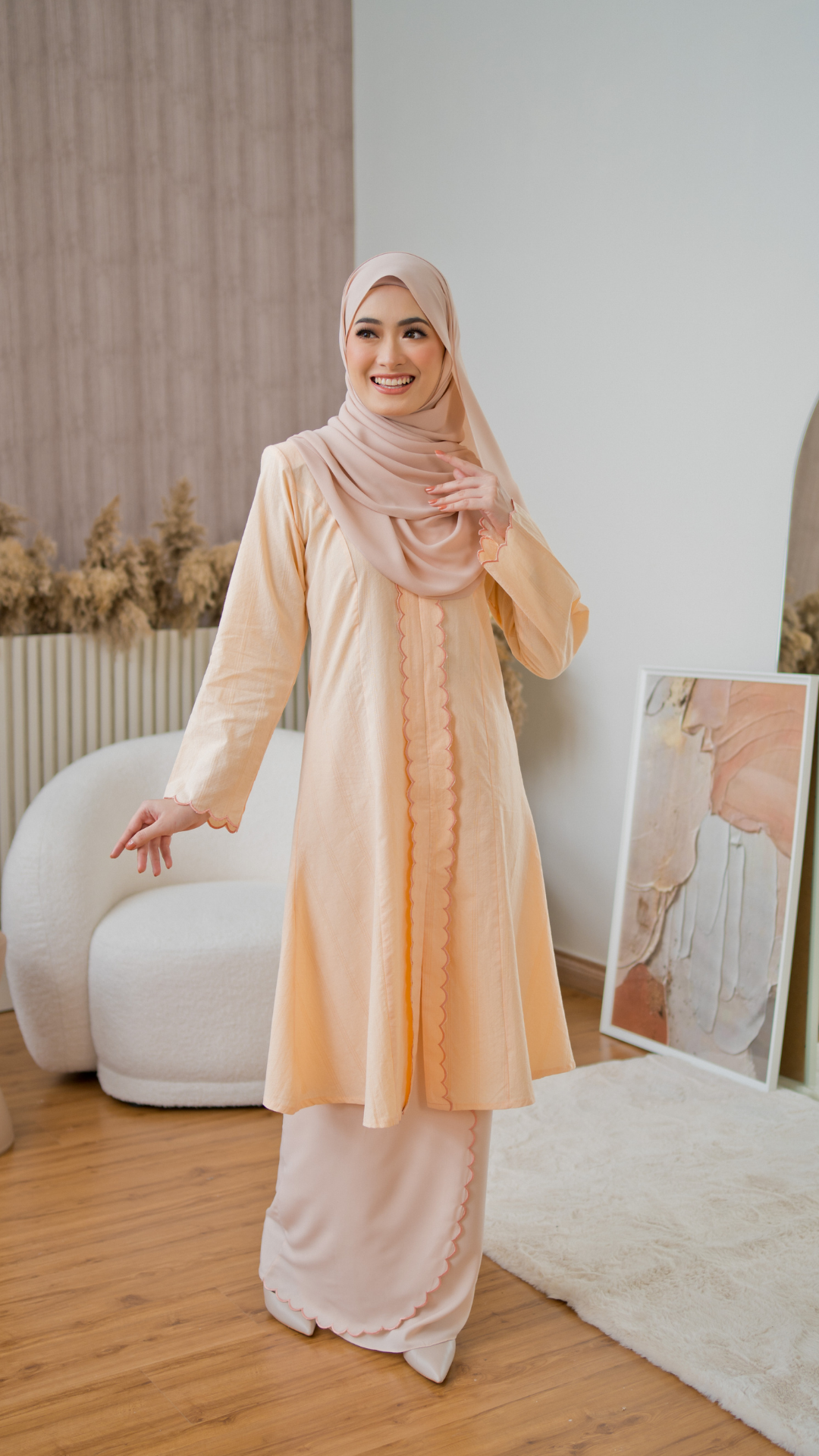 Kurung Anggerik Sari - Pastel Yellow