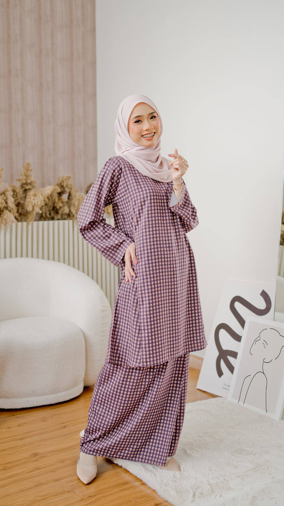 Kurung Cassandra - Plum Purple