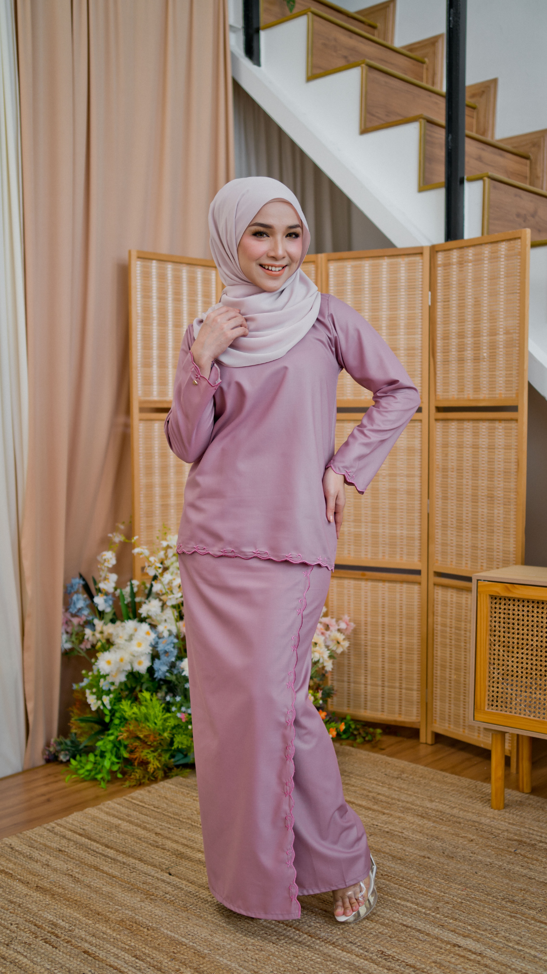 Kurung Azizah - Rouge Pink