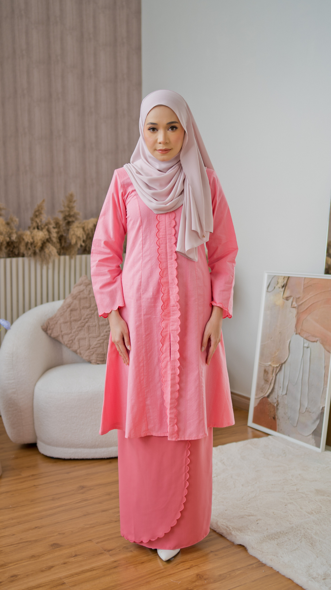 Kurung Anggerik Sari - Watermelon Pink