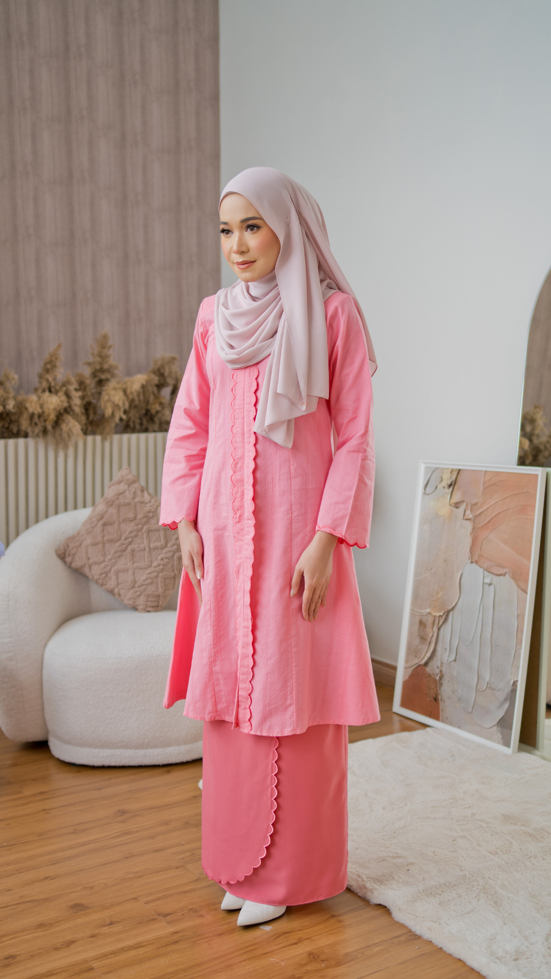 Kurung Anggerik Sari - Watermelon Pink