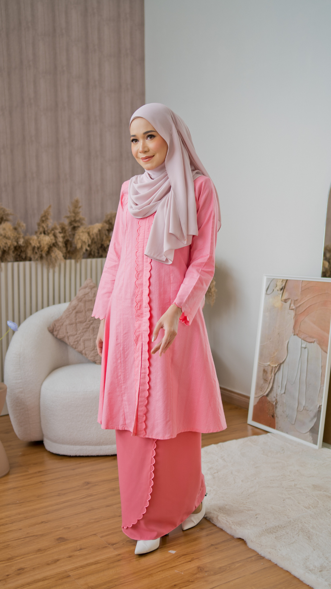 Kurung Anggerik Sari - Watermelon Pink