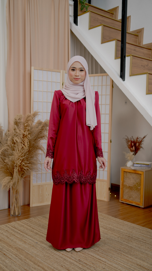 Kurung Mawar - Wine Red